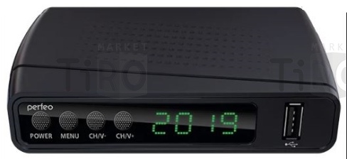 Ресивер Perfeo DVB-T2/C &quot;STREAM&quot; для цифр.TV, Wi-Fi, IPTV, HDMI, 2 USB, DolbyDigital, пуль