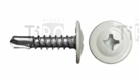 Саморез с пресс-шайбой сверло 4,2*41 RAL 9003 цвет белый (300шт.) Саморез с пресс-шайбой сверло 4,2*41 RAL 9003 цвет белый (300шт.)