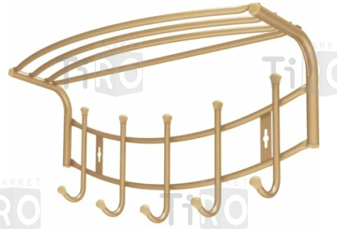 Вешалка настенная (ВНП4/З золото) 525х300х235мм