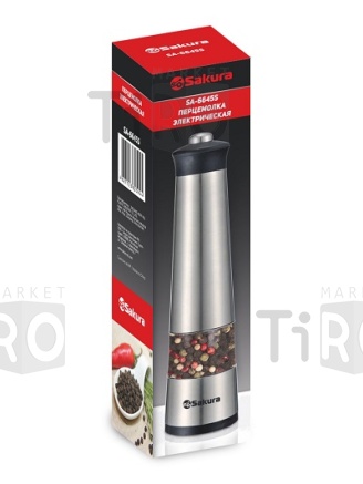 Перцемолка электрическая, батарейка тип АА*4шт, черная, Sakura SA-6645S Перцемолка электрическая, батарейка тип АА*4шт, черная, Sakura SA-6645S