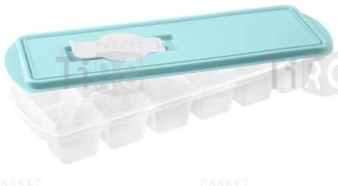 Форма для льда "Кубики" с крышкой и клапаном, аквамарин Форма для льда "Кубики" с крышкой и клапаном, аквамарин