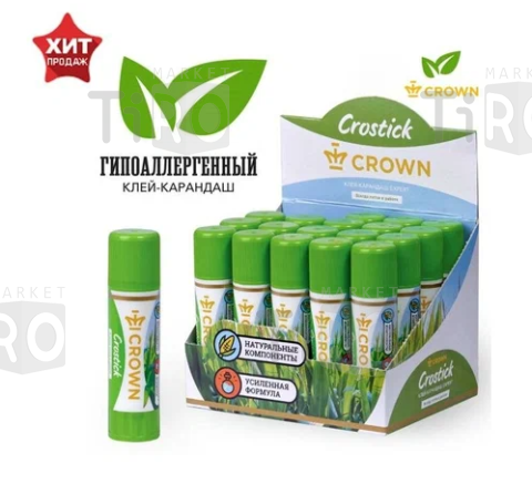 Клей-карандаш Crown "Expert", 08г, ПВП