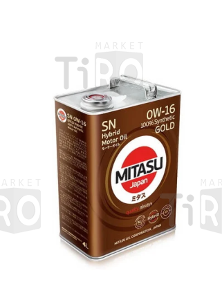 Масло синтетическое Mitasu Gold 0W16 SN, 4л