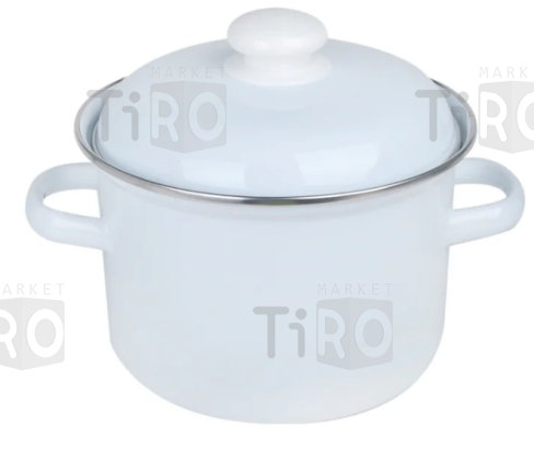 Кастрюля эмалированная 3,0л без деколи цилиндр, Лысьва С-1612АП2