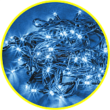 Гирлянда Navigator 14023, 100 led/IP20/B/11.5м, 8 режимов, синий свет