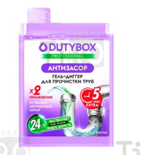 Средство для прочистки канализации "Антизасор" Dutybox концетрат 200мл