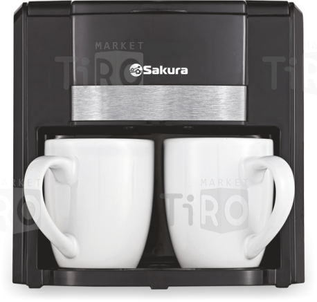 Кофеварка электрическая Sakura, SA-6110BK 300мл, капельный, 2 кружки