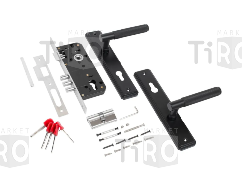 Замок врезной Булат Ферона ЗВ4-3.02.02, межосевое - 85мм, черный