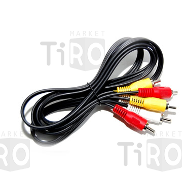 Аудио видео кабель 3 RCA - 3 RCA, 1,0м Аудио видео кабель 3 RCA - 3 RCA, 1,0м