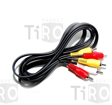 Аудио видео кабель 3 RCA - 3 RCA, 1,0м