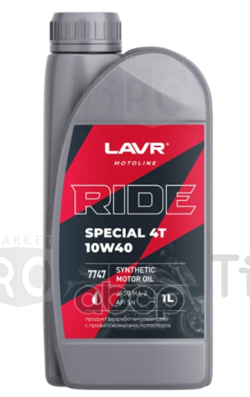 Моторное масло Lavr Moto Ride Special Ln7747, 4Т 10W40 SN, 1л