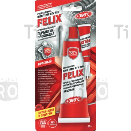 Герметик-прокладка профессиональный красный + супер-клей Felix 85 гр