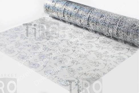 Клеенка силиконовая с рисунком Dekorelle (202-1) 0,8*20м. прозрачный фон