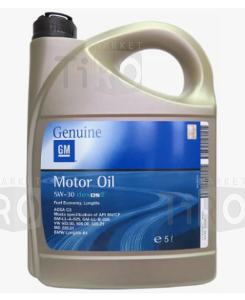 Синтетическое моторное масло General Motors Dexos 2, 5W30, 2л Синтетическое моторное масло General Motors Dexos 2, 5W30, 2л