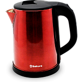 Чайник 2,0л, Sakura SA-2149BR красный+металлический+черный