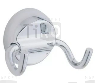 Крючок двойной для ванной комнаты, хром, С33