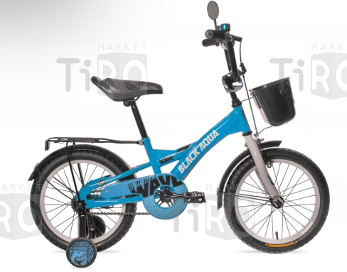 Велосипед Black Aqua Wave New KG1828 18 со светящимися колесами, голубой-белый