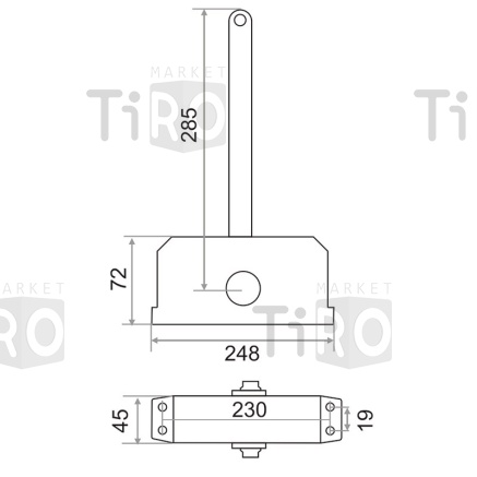 Доводчик дверной TD-180, серебро Доводчик дверной TD-180, серебро