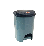 Контейнер для мусора с педалью 7л. голубой мрамор Idea М2890