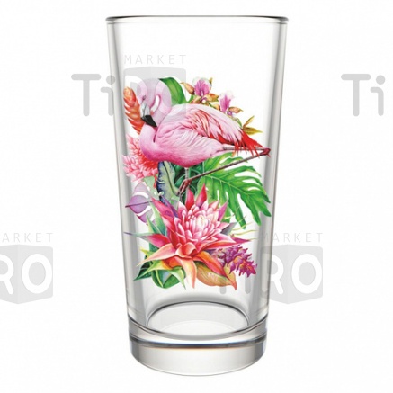 Набор стаканов стеклянных для сока Фламинго 146-Д в тропиках 250мл. 6 штук