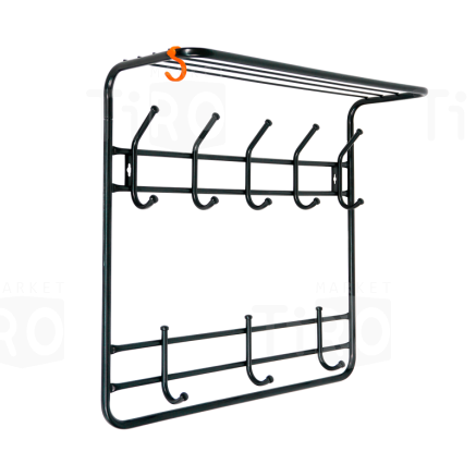 Вешалка для одежды с полкой 2х ярусная ВСП8Ч, чёрный