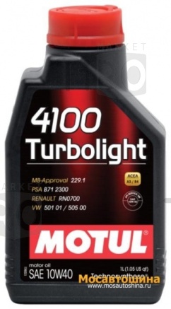 MOTUL 4100 TURBOLIGHT 10W40 1л масло моторное