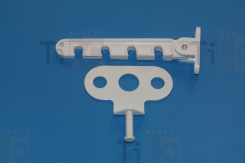 Ограничитель оконный "Ликчел" для пл.окон белый с кронштейном 1-564.Б/30/120/