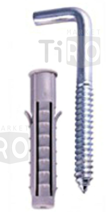 Дюбель 048А-10 + шуруп прямоугольный костыль (2шт.)