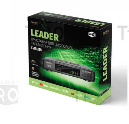 Цифровой ресивер Perfeo "Leader" (DVB-T2/С, HDMI, 2-USB, пульт ДУ)