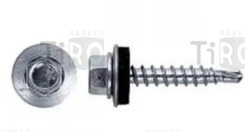 Саморез 028А-55-32 со сверлом, прокладка (EPDM), покрытие цинк 5,5*32 (8шт.) Саморез 028А-55-32 со сверлом, прокладка (EPDM), покрытие цинк 5,5*32 (8шт.)