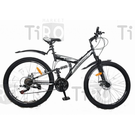 Велосипед 26" Rook TS260D, TS260D-BK/SR черный/серебристый