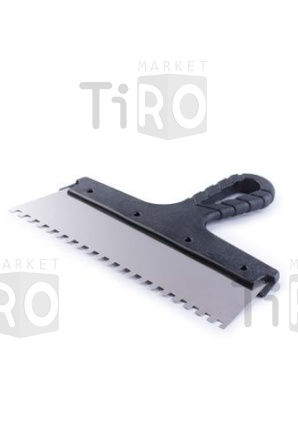 Шпатель Акор  350мм  6*6мм зубчатый /24/