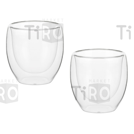Набор стаканов с двойными стнками 100мл, 2шт., стекло, By Collection 850-206
