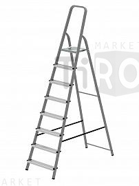 Стремянка алюминиевая Новая Высота 8 ступеней высота до рабочей площадки 1650мм, max. 150кг
