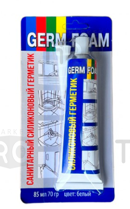 Герметик силиконовый универсал Germ Foam белый Блистер 85мл
