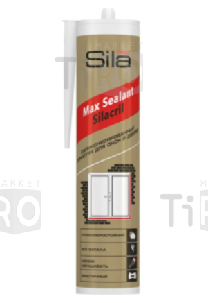 Герметик Sila Pro Max Sealant Silacril, силиконизированный для окон и дверей, белый, 290мл