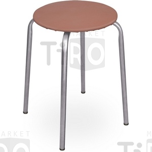 Табурет "Эконом" (ТЭ2/К коричневый) на 4-х оп (круглое сиденье МДФ)