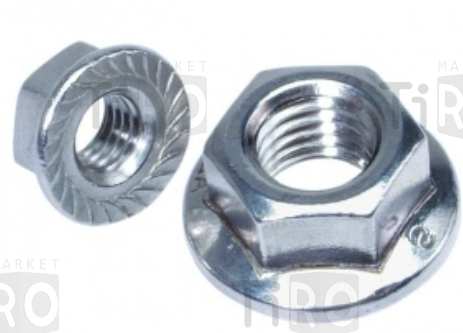 Гайка с прессшайбой стопорящаяся 550В-М08 цинк М 8 (8шт.)