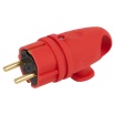Вилка электрическая ЭРА, VX11, с/з, - 16A/IP44 каучуковая с кольцом угловая красная