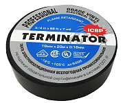 Изолента Terminator IC6P черная, огнеупорная, всепогодная 0,18мм*19мм*20м. 10шт