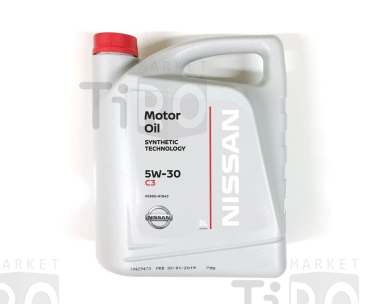 Синтетическое масло Nissan 5W30 C3 SN/CF, 5л