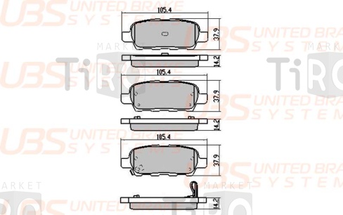 Тормозные колодки задние B1105002 \44060AL585\UBS  NISSAN TEANA,X-TRAIL,QASHQAI ,JUKE,INFINITI  (PN2466)   (TRW. GDB3294 \ GDB3507 \ GDB3393)