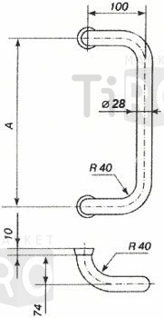 Комплект ручек для пластиковых дверей РД-1, 250-30