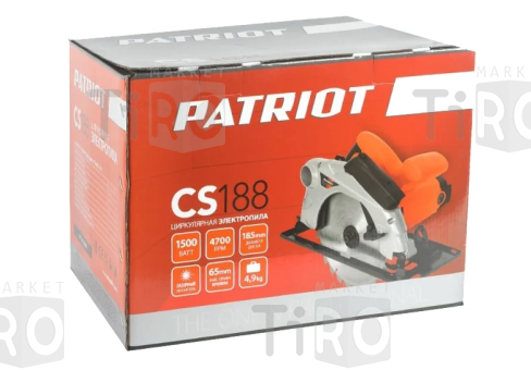 Пила циркулярная 1500Вт, 185мм, Patriot CS 188 