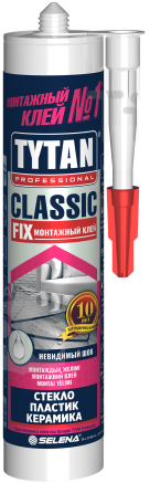 Клей Tytan Professional Classic Fix монтажный, прозрачный 310мл Клей Tytan Professional Classic Fix монтажный, прозрачный 310мл