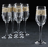 Набор бокалов для шампанского с рисунком "Меандр", 6 предметов