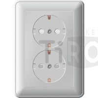 Розетка "Вессен59" РС16-255-18 2-м с/у с з/к белая /36/