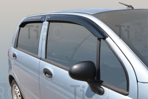 Дефлекторы на боковые стекла VORON GLASS DAEWOO MATIZ 2005-2010-н.в. (накл/скотч) (к-т 4шт)