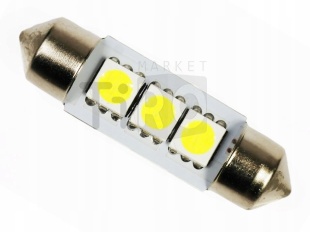 Светодиод 24V T11x36 S8.5 White 3SMD (10шт) Фанлайт 24-360