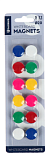 Магнит для магнитно-маркерной доски, d-20мм, 12 штук, 4 цвета, FQ-2012